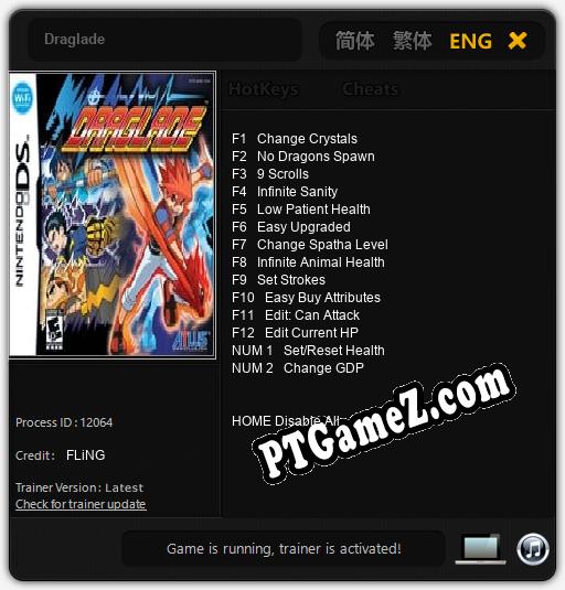 Treinador liberado para Draglade [v1.0.5]