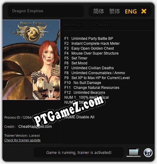 Treinador liberado para Dragon Empires [v1.0.7]