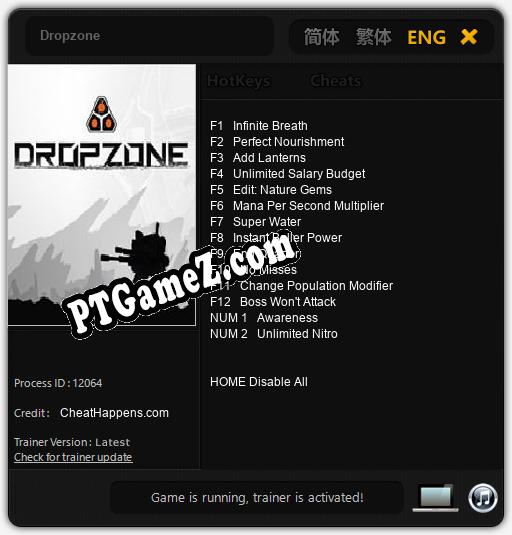 Treinador liberado para Dropzone [v1.0.9]