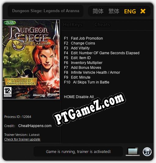 Dungeon Siege: Legends of Aranna: Trainer +10 [v1.7]