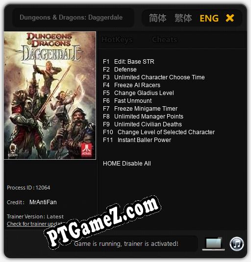 Dungeons & Dragons: Daggerdale: Trainer +11 [v1.2]