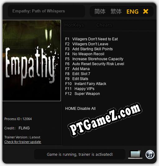 Empathy: Path of Whispers: Trainer +12 [v1.9]