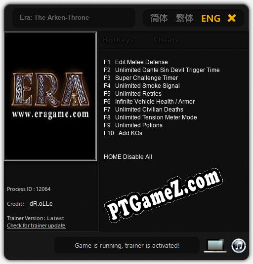 Era: The Arken-Throne: Treinador (V1.0.37)