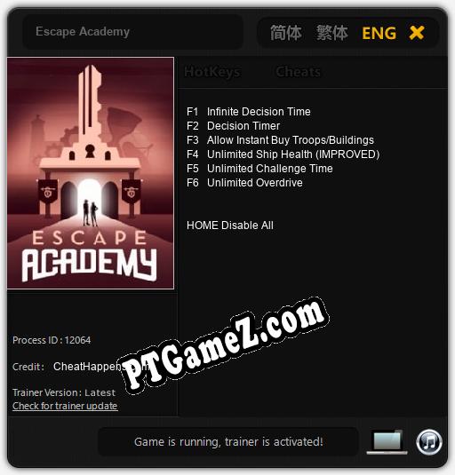 Treinador liberado para Escape Academy [v1.0.7]