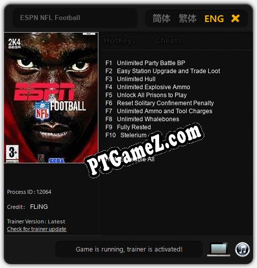 ESPN NFL Football: Trainer +10 [v1.8]