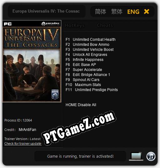 Europa Universalis IV: The Cossacks: Trainer +11 [v1.5]