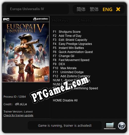 Europa Universalis IV: Treinador (V1.0.2)