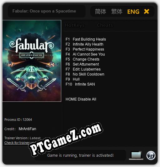 Treinador liberado para Fabular: Once upon a Spacetime [v1.0.9]