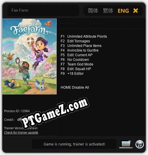 Fae Farm: Treinador (V1.0.54)