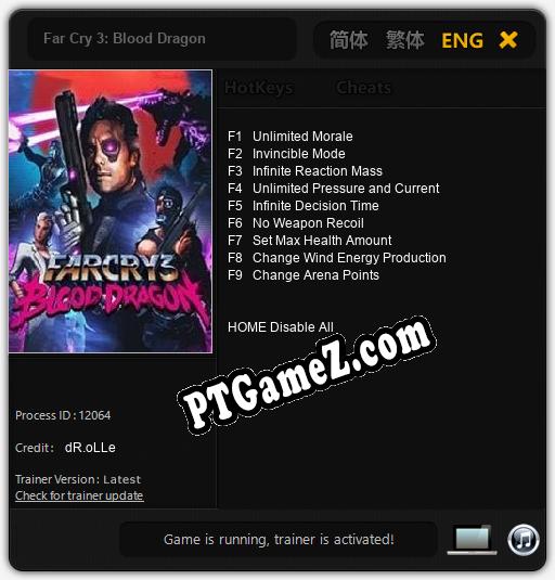 Far Cry 3: Blood Dragon: Cheats, Trainer +9 [dR.oLLe]
