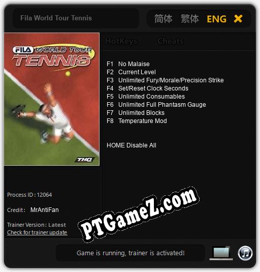 Fila World Tour Tennis: Trainer +8 [v1.9]