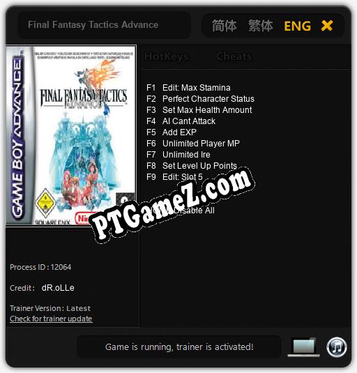 Final Fantasy Tactics Advance: Treinador (V1.0.58)