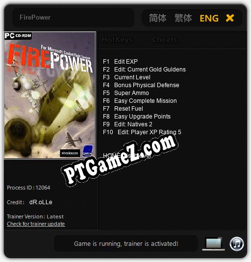 Treinador liberado para FirePower [v1.0.7]