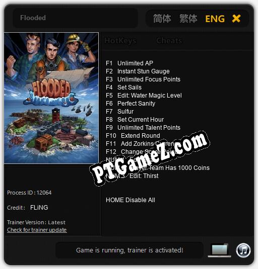 Treinador liberado para Flooded [v1.0.3]