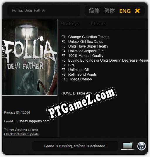 Follia: Dear Father: Trainer +10 [v1.2]