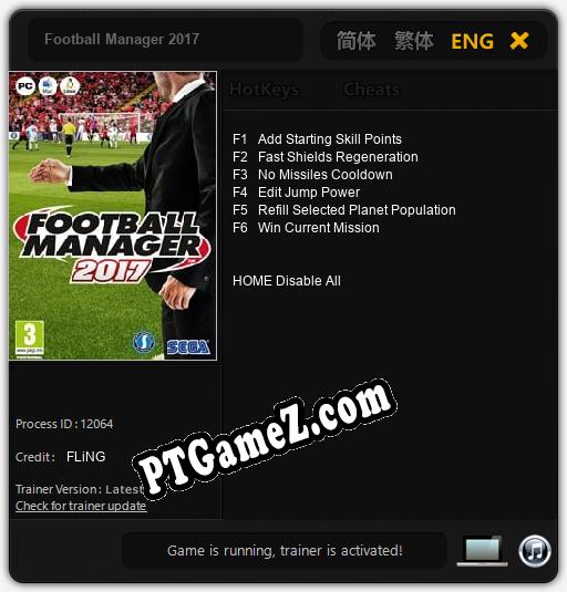 Football Manager 2017: Cheats, Trainer +6 [FLiNG]