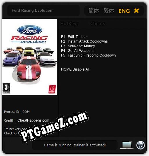 Treinador liberado para Ford Racing Evolution [v1.0.9]