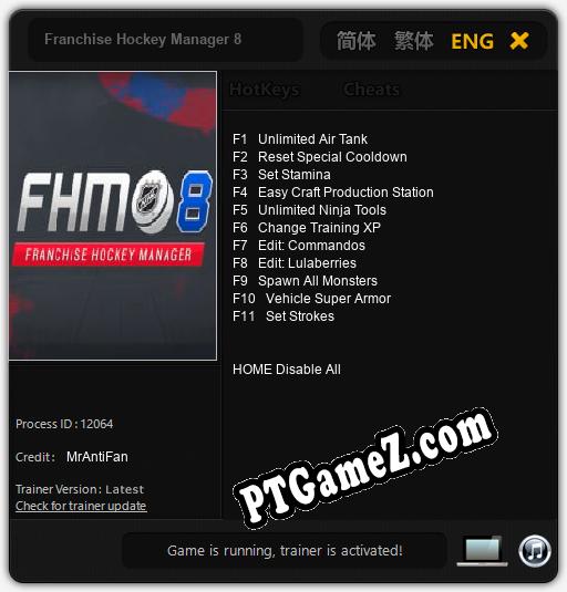 Franchise Hockey Manager 8: Trainer +11 [v1.5]