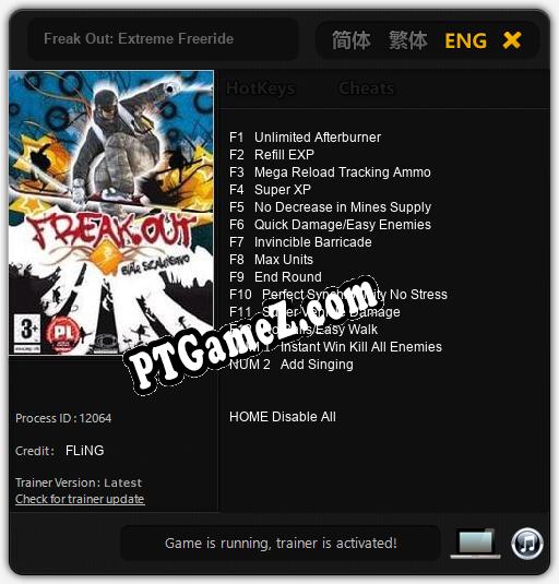 Freak Out: Extreme Freeride: Treinador (V1.0.67)