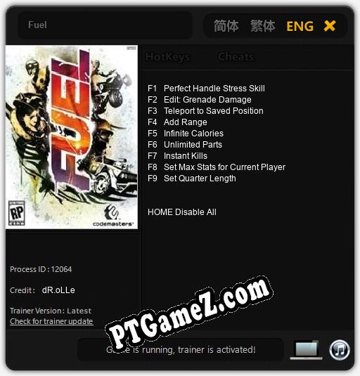 Treinador liberado para Fuel [v1.0.8]
