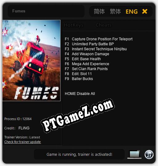 Treinador liberado para Fumes [v1.0.9]