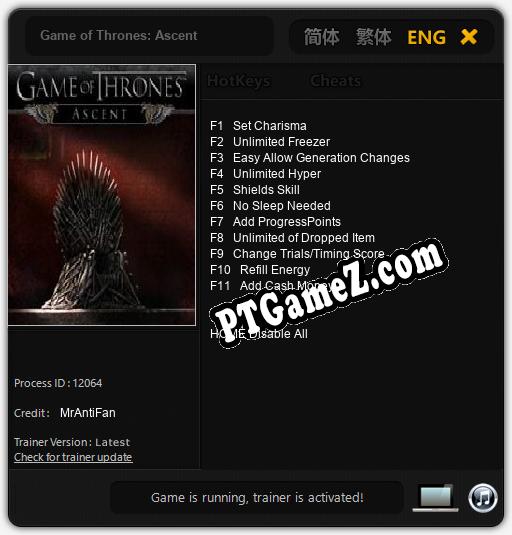 Game of Thrones: Ascent: Cheats, Trainer +11 [MrAntiFan]