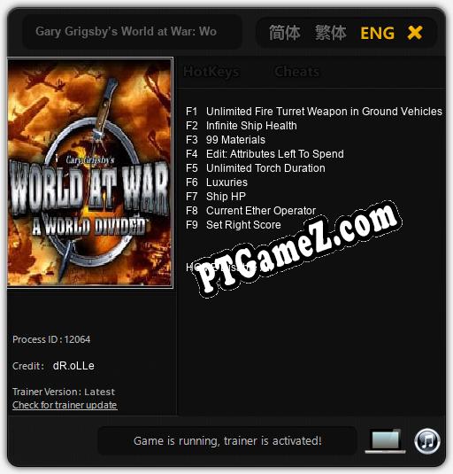 Gary Grigsby’s World at War: World Divided: Cheats, Trainer +9 [dR.oLLe]