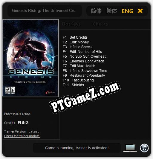 Genesis Rising: The Universal Crusade: Treinador (V1.0.29)