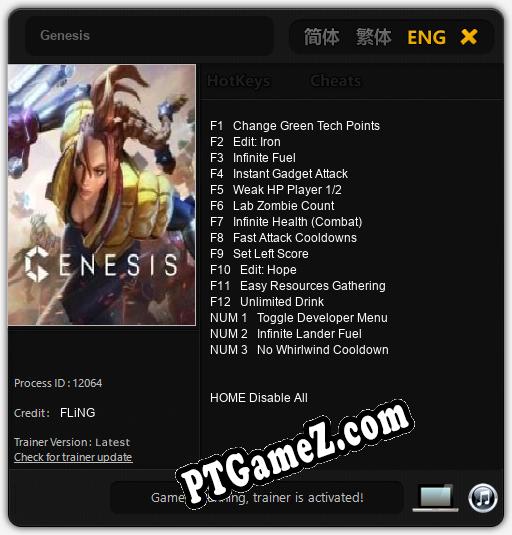 Treinador liberado para Genesis [v1.0.3]