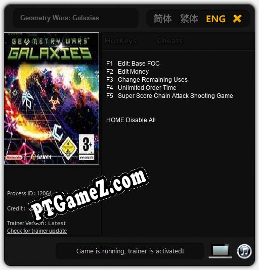 Geometry Wars: Galaxies: Treinador (V1.0.57)