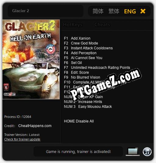 Treinador liberado para Glacier 2 [v1.0.4]