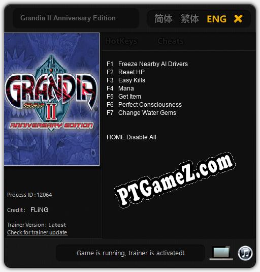 Grandia II Anniversary Edition: Cheats, Trainer +7 [FLiNG]