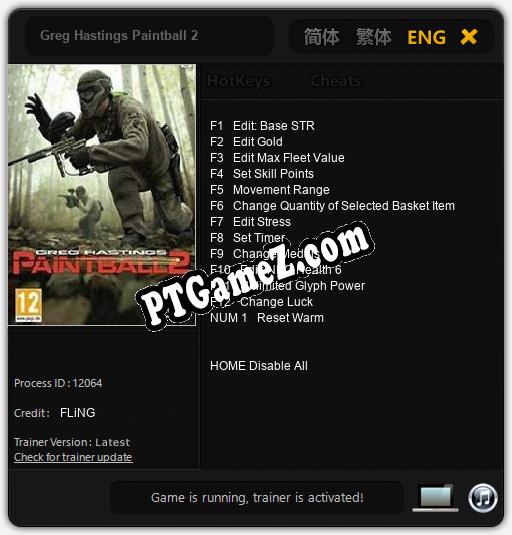 Greg Hastings Paintball 2: Treinador (V1.0.57)