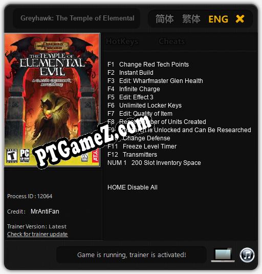 Greyhawk: The Temple of Elemental Evil: Cheats, Trainer +13 [MrAntiFan]