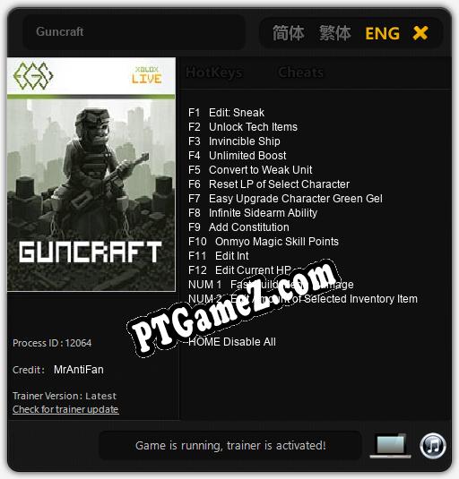 Guncraft: Treinador (V1.0.16)