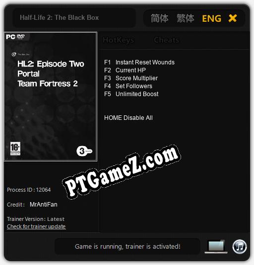 Half-Life 2: The Black Box: Treinador (V1.0.11)
