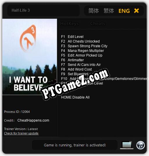 Half-Life 3: Treinador (V1.0.45)