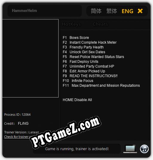 Treinador liberado para HammerHelm [v1.0.2]