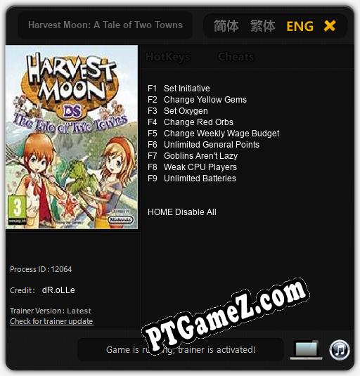 Harvest Moon: A Tale of Two Towns: Trainer +9 [v1.9]