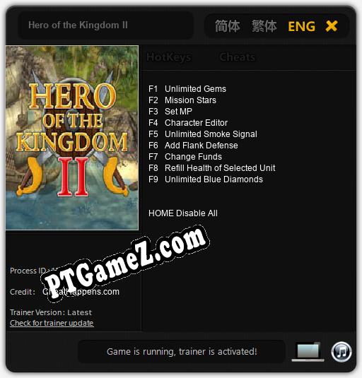 Hero of the Kingdom II: Trainer +9 [v1.2]