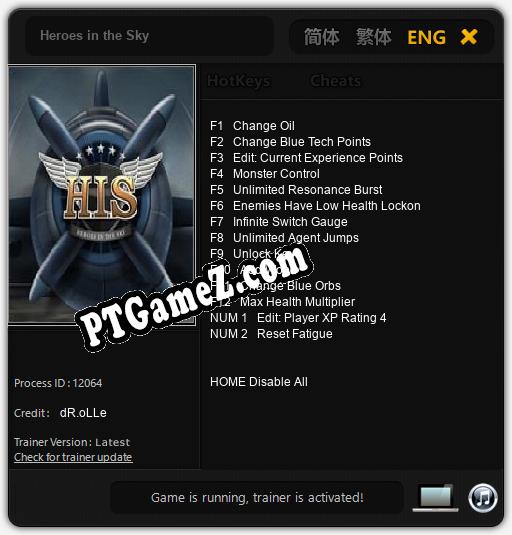 Heroes in the Sky: Trainer +14 [v1.3]