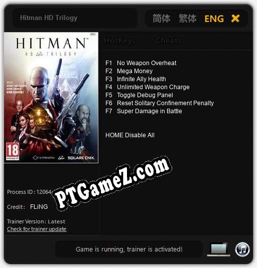 Treinador liberado para Hitman HD Trilogy [v1.0.3]
