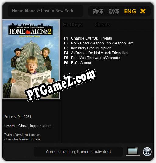 Home Alone 2: Lost in New York: Cheats, Trainer +6 [CheatHappens.com]