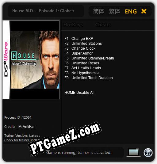 House M.D. – Episode 1: Globetrotting: Cheats, Trainer +9 [MrAntiFan]