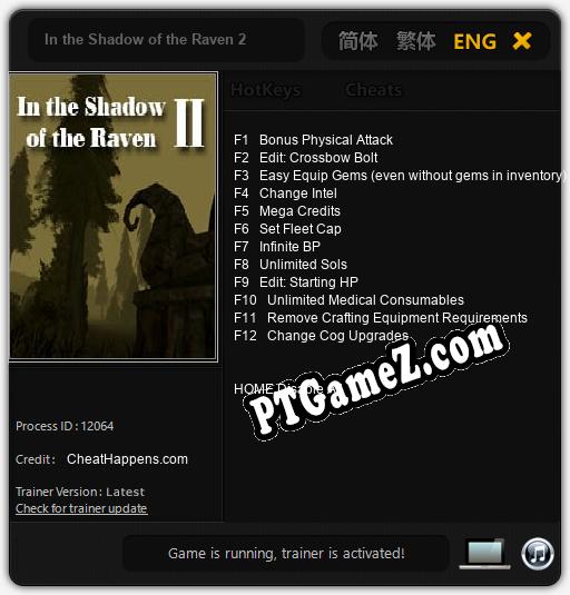 In the Shadow of the Raven 2: Trainer +12 [v1.7]