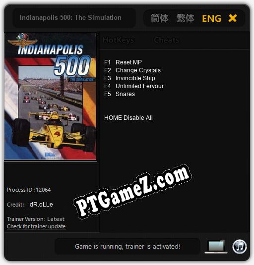 Indianapolis 500: The Simulation: Treinador (V1.0.96)