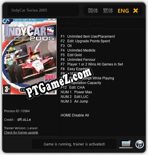 IndyCar Series 2005: Trainer +15 [v1.7]