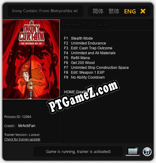 Irony Curtain: From Matryoshka with Love: Trainer +9 [v1.7]