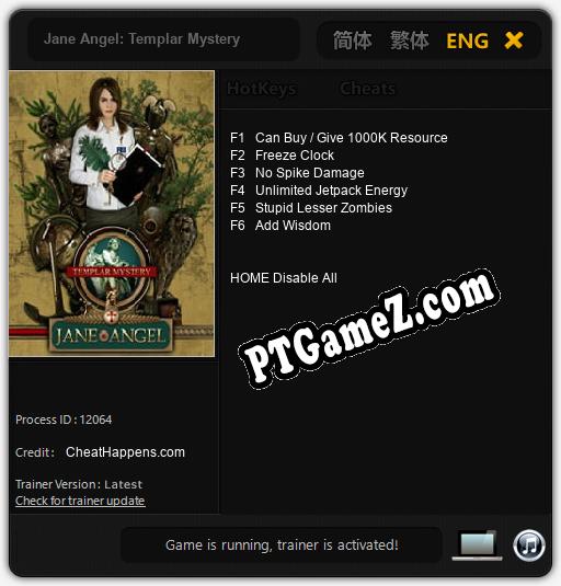 Jane Angel: Templar Mystery: Trainer +6 [v1.9]