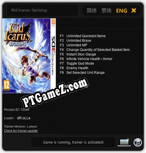 Kid Icarus: Uprising: Treinador (V1.0.59)